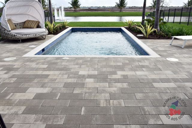 Plank Paver 8×16 · Tan Sandstone White